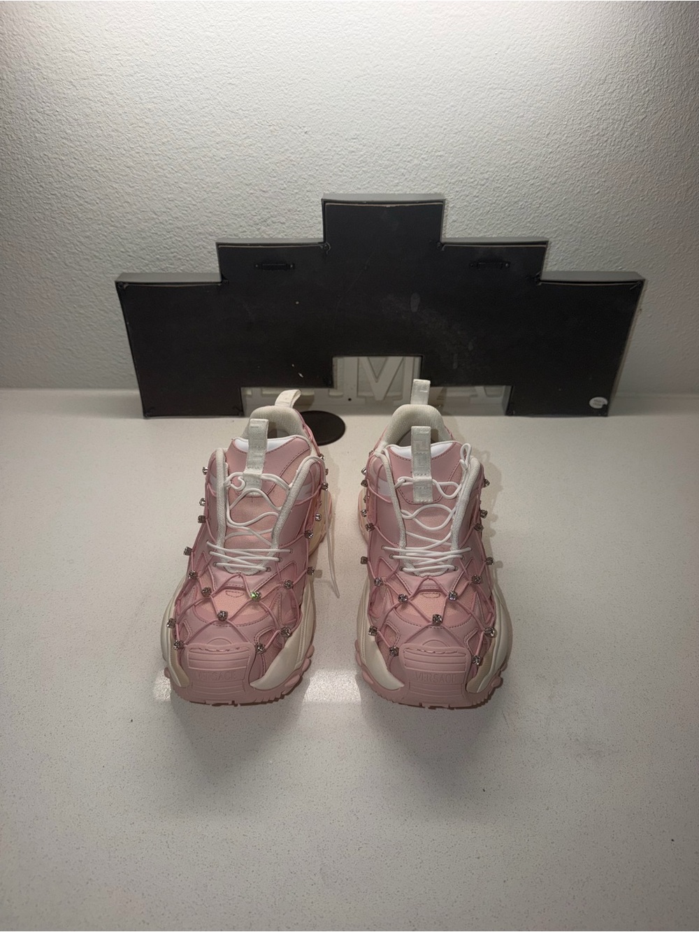 Versace Pink Lace-Up Mercury Sneakers
